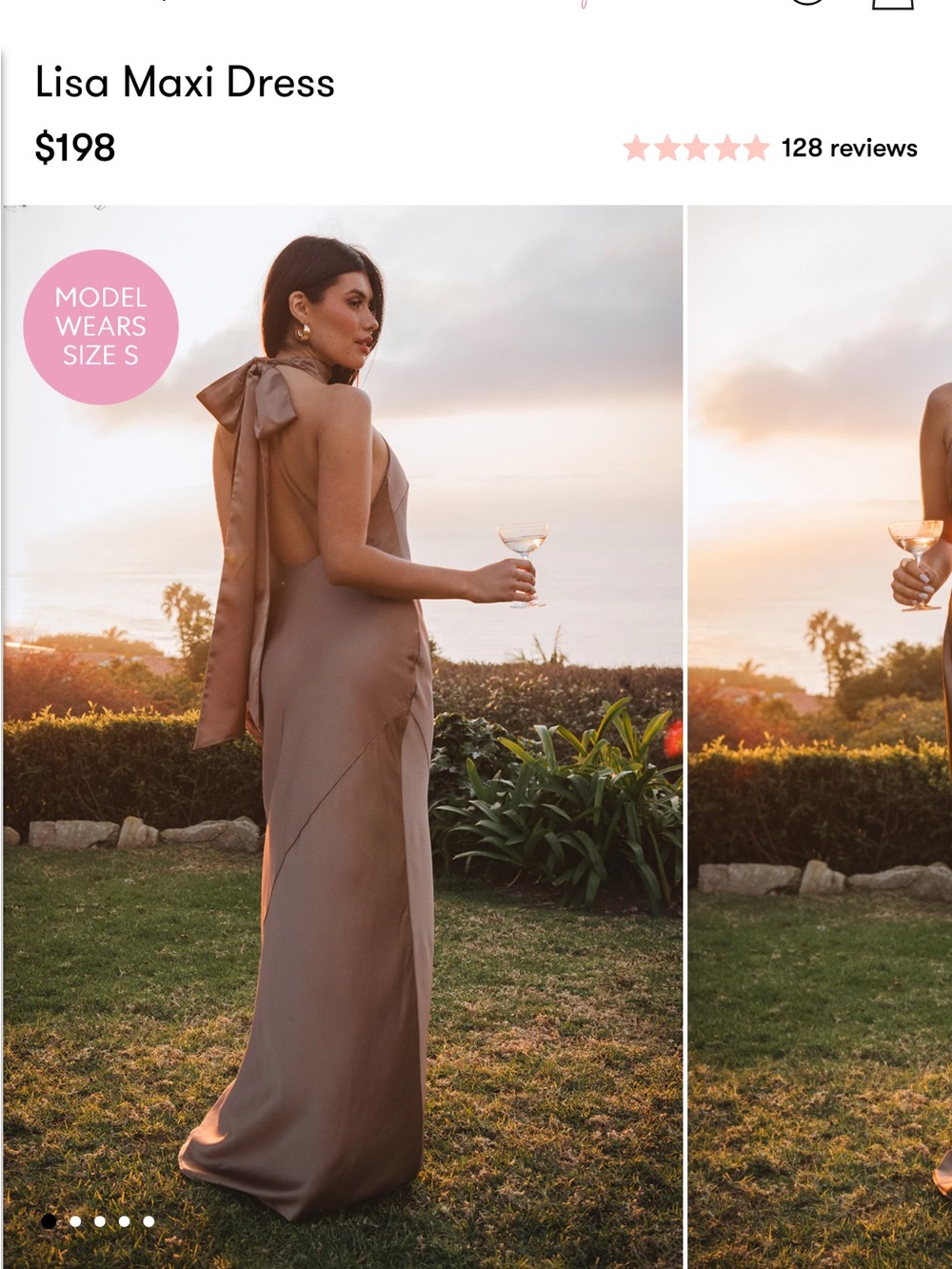 Show Me your Mumu Lisa Maxi Dress - Dune Luxe Satin Backless Satin Gown